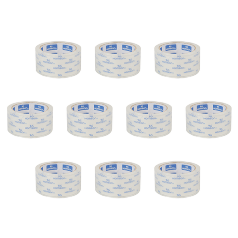 Set x10 Banda adeziva de tip scotch, 4.8 cm x 50 m, transparent