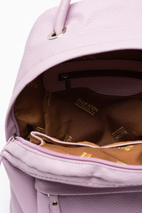 Rucsac de piele ecologica cu buzunar exterior Luana, Alb fildes