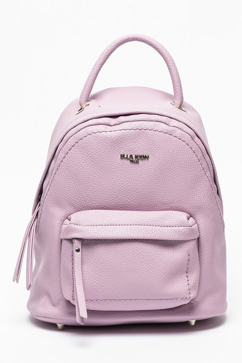 Rucsac de piele ecologica cu buzunar exterior Luana, Alb fildes