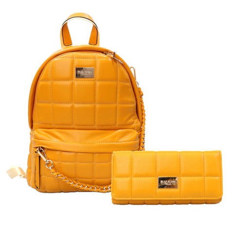 Set cu rucsac si portofel Luxury, Galben Mustar