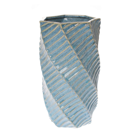Vaza Spiral, Ceramica, Albastru, 23 cm