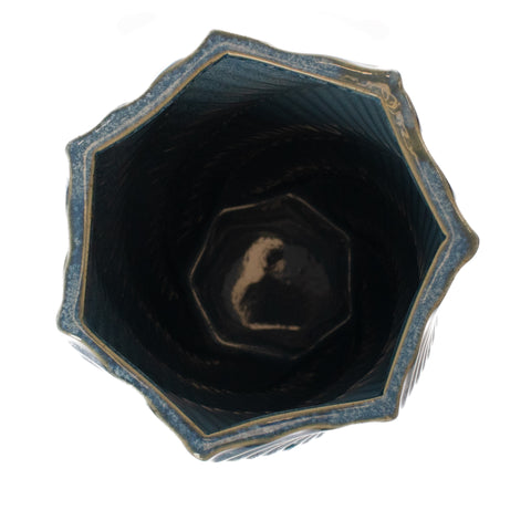Vaza Spiral, Ceramica, Albastru, 23 cm