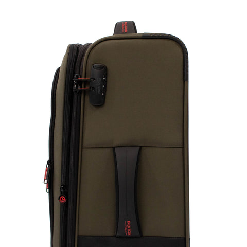 Troler Ella Icon Shadow cu 4 roti duble, Textil, 67x41x25 cm, Kaki