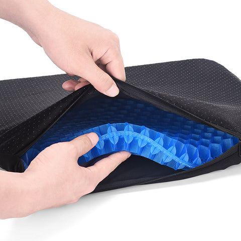 Perna flexibila ortopedica cu gel pentru cu husa anti-derapanta, albastru, 38x30x3cm