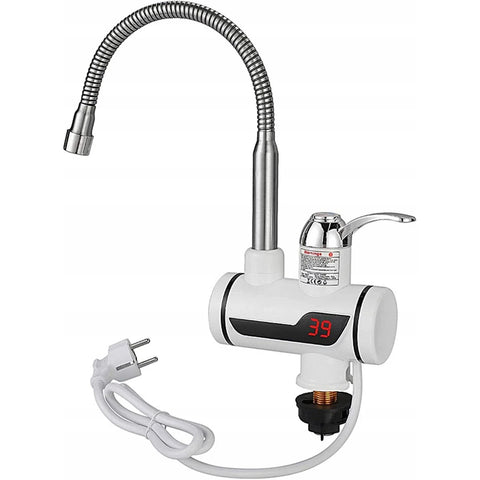 Robinet flexibil pentru incalzire 30°C - 60°C, cu afisaj LED, 3000W, alb