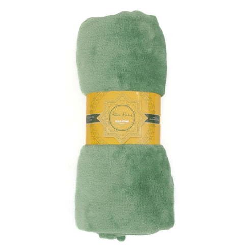 Patura Ella Home, calduroasa si moale, Poliester, Verde, 170x130cm