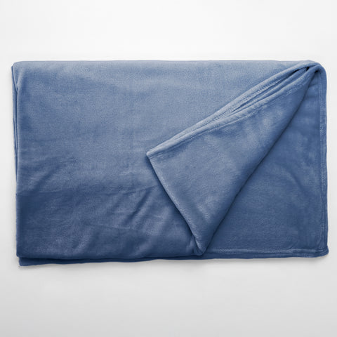 Patura Ella Home, calduroasa si moale, Poliester, Albastru, 170x130cm