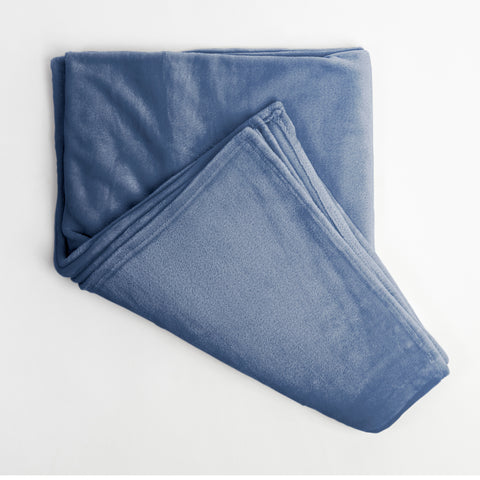 Patura Ella Home, calduroasa si moale, Poliester, Albastru, 170x130cm