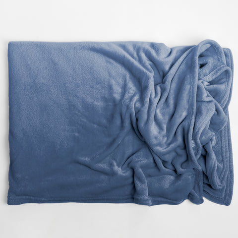 Patura Ella Home, calduroasa si moale, Poliester, Albastru, 170x130cm