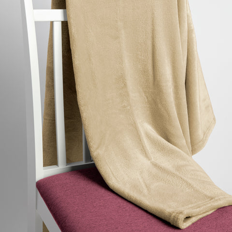 Patura Ella Home, calduroasa si moale, Poliester, Bej, 170x130cm