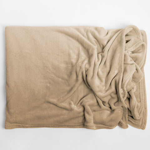 Patura Ella Home, calduroasa si moale, Poliester, Bej, 170x130cm