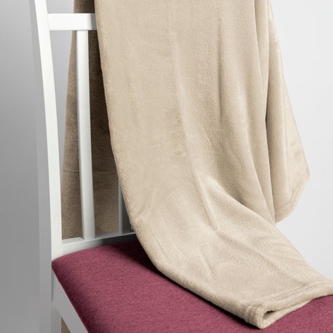 Patura Ella Home, calduroasa si moale, Poliester, Crem, 170x130cm
