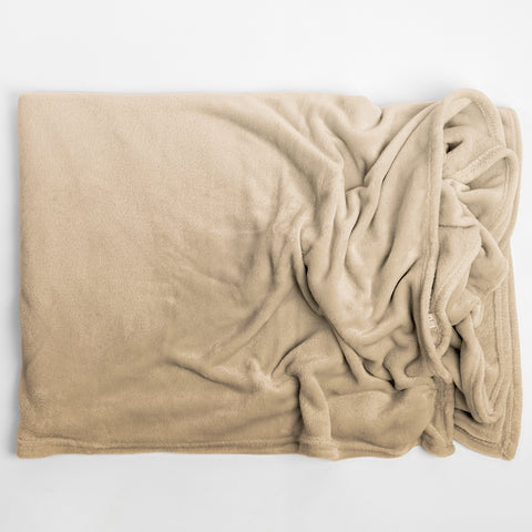 Patura Ella Home, calduroasa si moale, Poliester, Crem, 170x130cm