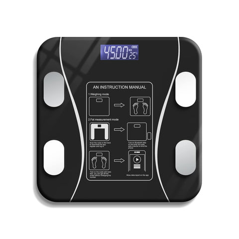 Cântar corporal inteligent premium cu analiză corporală, bluetooth si aplicatie pentru monitorizare, negru, 26x26cm