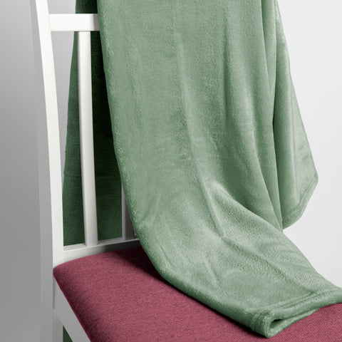 Patura Ella Home, calduroasa si moale, Poliester, Verde, 170x130cm
