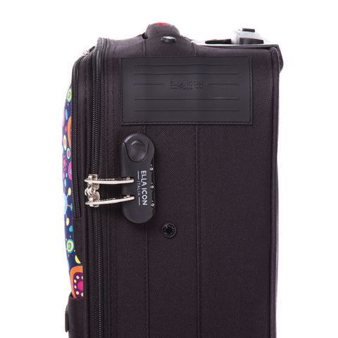 ELLA ICON TROLER NEO NEGRU CU PRINT 54x35x17 cm 1179 - Ella Icon