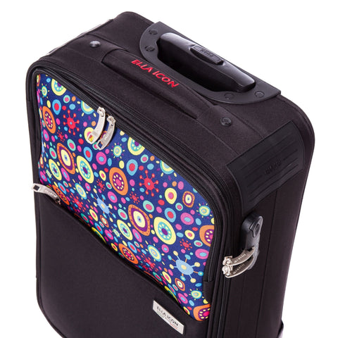 ELLA ICON TROLER NEO NEGRU CU PRINT 54x35x17 cm 1179 - Ella Icon