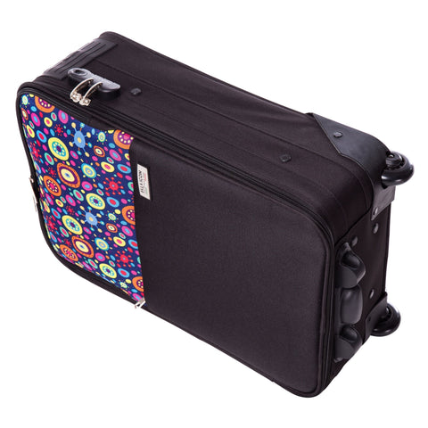 ELLA ICON TROLER NEO NEGRU CU PRINT 54x35x17 cm 1179 - Ella Icon