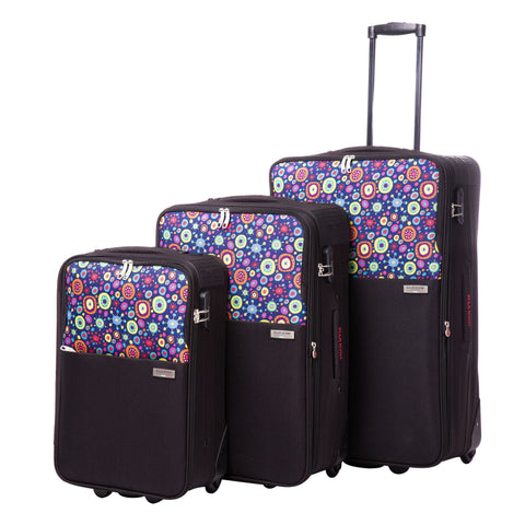 ELLA ICON TROLER NEO NEGRU CU PRINT 54x35x17 cm 1179 - Ella Icon