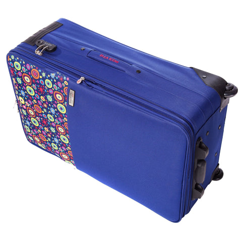 ELLA ICON TROLER NEO ALBASTRU CU PRINT 74x45X26 cm 1246 - Ella Icon