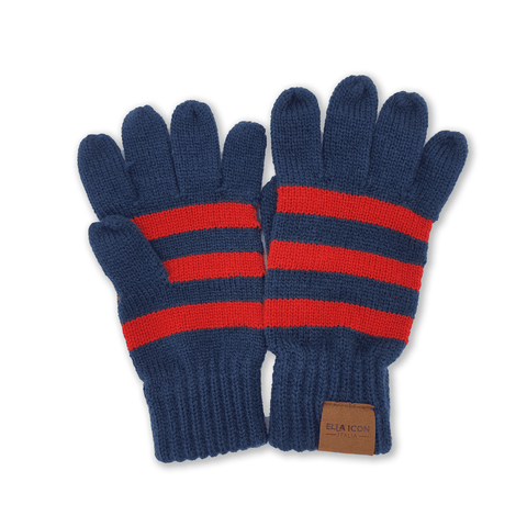 Set Iarna pentru Copii, Ella Icon, Lines, Caciula, Fular, Manusi, Rosu