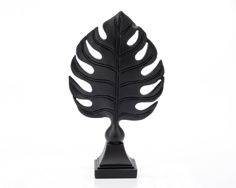 Statueta "Leaf " Black din rasina