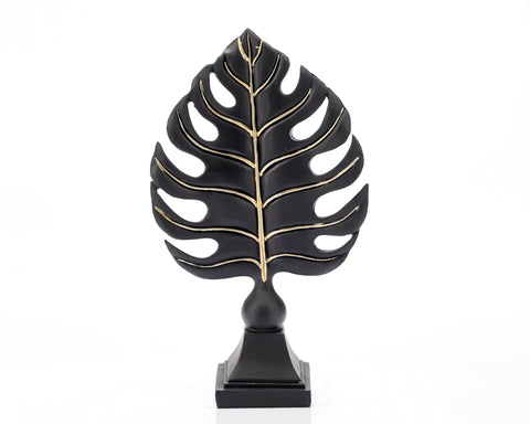 Statueta "Leaf " Black din rasina