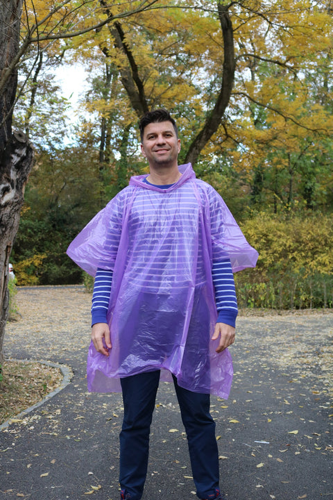 Pelerina de Ploaie - Model Poncho - Mov - BSP Guard
