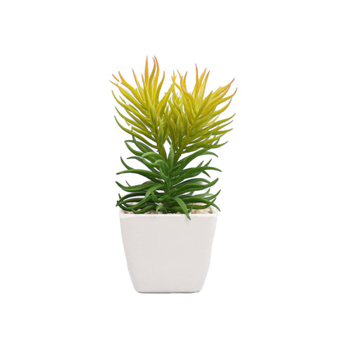 Aranjament Floral Artificial, Verde, Plastic, 17Cm