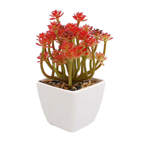Aranjament Floral Artificial, Portocaliu, Plastic, 15Cm
