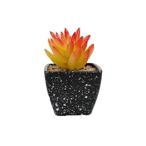 Planta Suculenta Artificiala, Portocaliu, Plastic, 9Cm