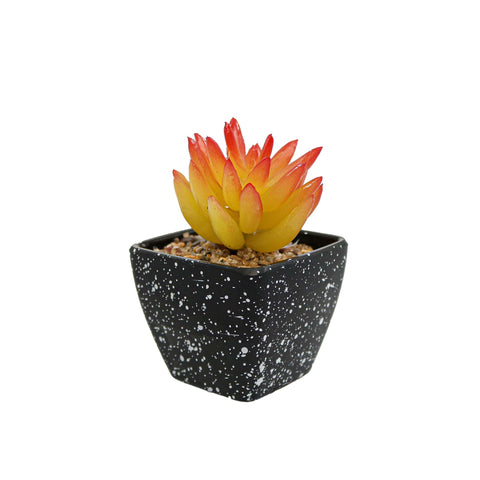 Planta Suculenta Artificiala, Portocaliu, Plastic, 9Cm