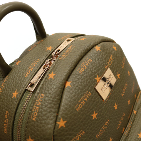 Rucsac Ella Icon de dama, Star, Verde Bronze, 33x27x14cm