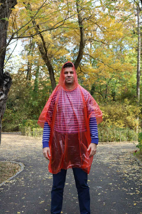 Pelerina de Ploaie - Model Poncho - Rosu - BSP Guard