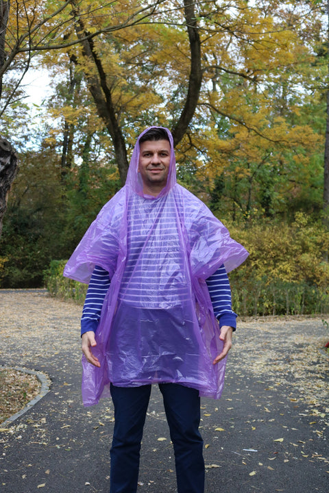 Pelerina de Ploaie - Model Poncho - Mov - BSP Guard