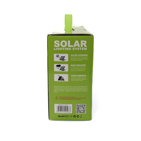 Sistem de iluminat solar GDPLUS cu 3 becuri, lanterna si incarcator USB, GD-8017