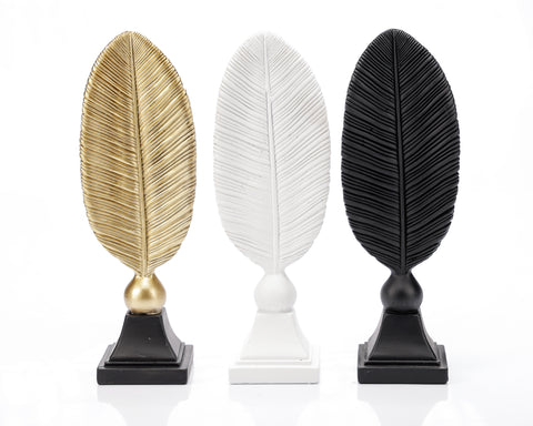 Statueta "Feather" White din rasina