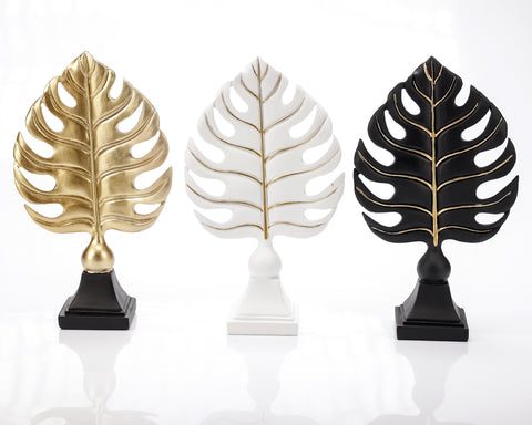 Statueta "Leaf " Gold din rasina